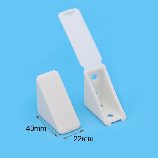 100 PCS Plastic Thickened Corner Connector Furniture Right Angle Board Bracket with Cover, Size: L, Size: L