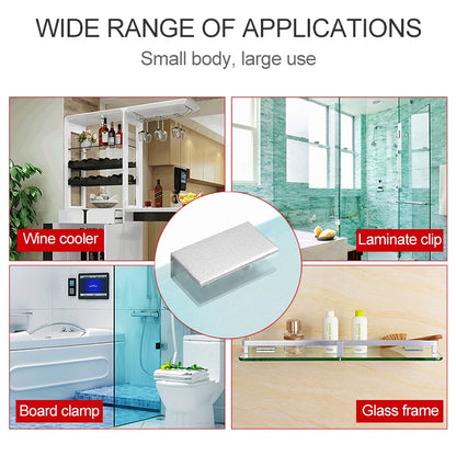 Double Hole Aluminum Alloy Glass Fixing Clip, L, 20mm, L, 20mm