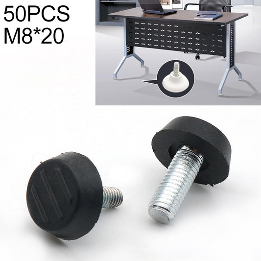 50 قطعة من وسادات القدم القابلة للتعديل، دعامة براغي الأثاث، مقاس M8x20، M8x20