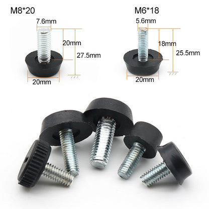 100 PCS Adjustable Foot Pad Furniture Screw Support Stub, M6x18 (Black), M6x18 (Black)