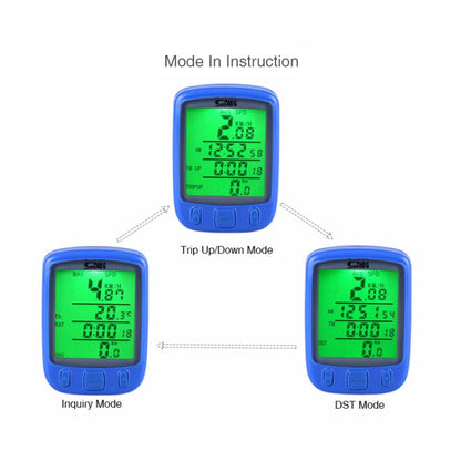 SUNDING 563C Bike Bicycle Waterproof Wireless LCD Screen Luminous Mileage Speedometer Odometer, Chinese Version