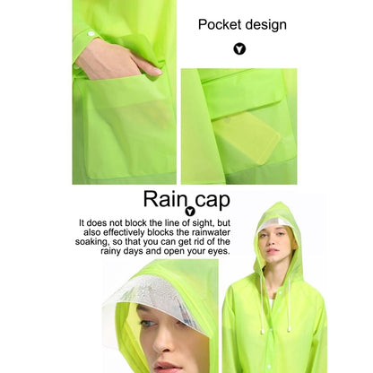 Fashion Adult Lightweight EVA Transparent Frosted Raincoat Big Hat With Pocket Size: XL, Size: XL