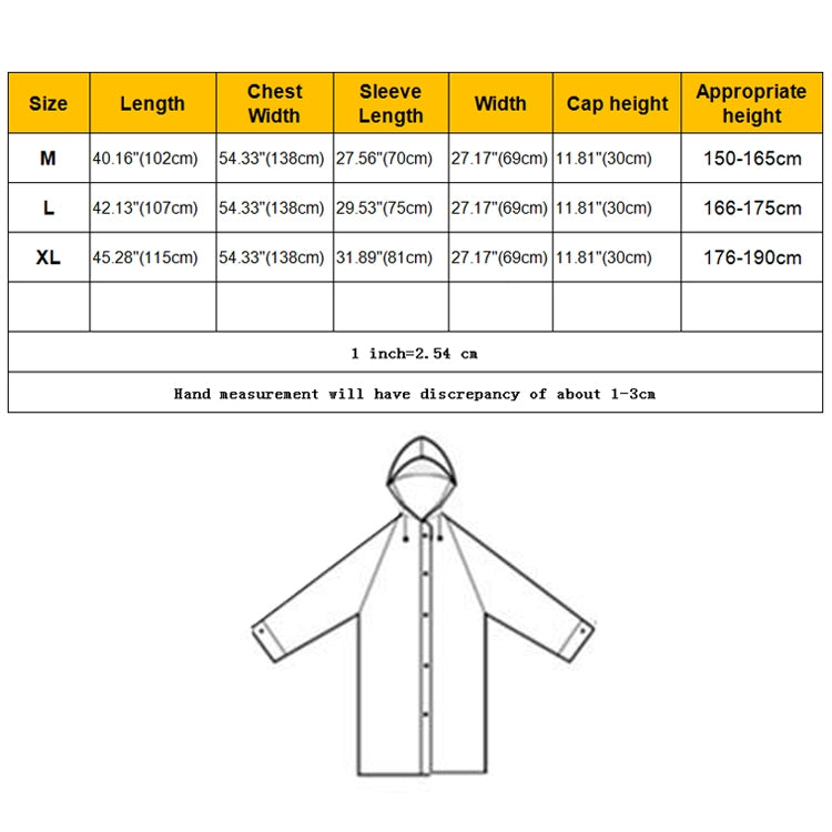 Fashion Adult Lightweight EVA Transparent Frosted Raincoat Big Hat With Pocket Size: XL, Size: XL