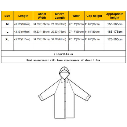 Fashion Adult Lightweight EVA Transparent Frosted Raincoat Big Hat With Pocket Size: XL, Size: XL