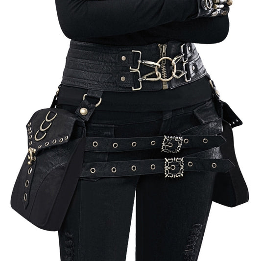 FBG003BK Ladies PU Leather Waist Bag, Size: 23 x 19.5cm, Strap Length: 130cm, 23 x 19.5cm