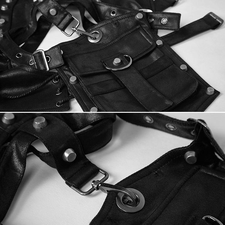 FHG303BK Leather Armor Shape One-shoulder Bag for Ladies, Armor Shape