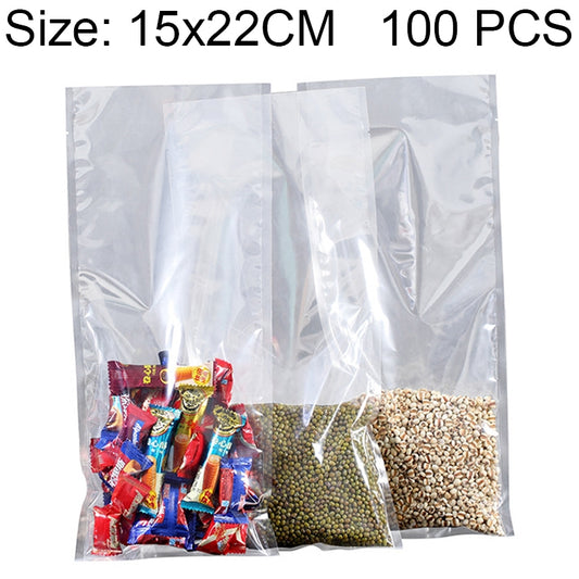 100 PCS Food Vacuum Packaging Transparent Plastic Bag Nylon Fresh-keeping Bag, Size: 25cm x 35cm, Size: 15cm x 22cm