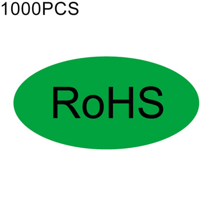 1000 قطعة من ملصقات RoHS ذاتية اللصق على شكل بيضاوي، مقاس 10 × 20 مم، مقاس 10 × 20 مم