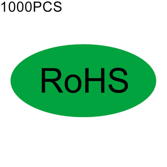 1000 قطعة من ملصقات RoHS ذاتية اللصق على شكل بيضاوي، مقاس 10 × 20 مم، مقاس 10 × 20 مم