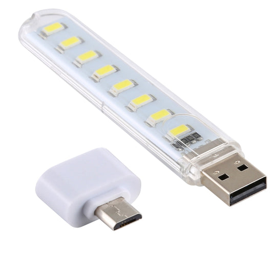 8LEDs 5V 200LM USB LED Book Light Portable Night Light, with Micro Adapter, with Micro Adapter