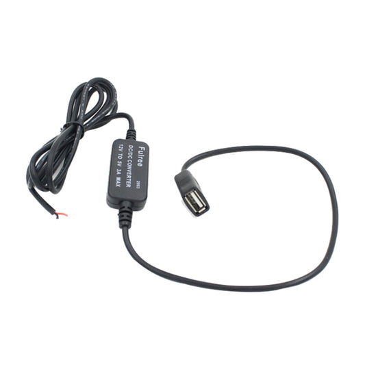 Car Motorcycle Single USB Car Charger DC 12V To 5V 3A Power Adapter for Car GPS Tracker DVR, Length: 1m, Car Single USB Power Adapter