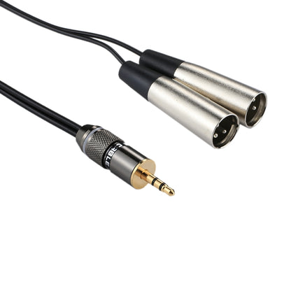 كابل محول موصل صوت XLR CANNON ذكر برأس معدني مقاس 3.5 مم إلى غلاف من الألومنيوم 2 × 3 دبابيس، الطول الإجمالي: حوالي 25 سم، 2 × 3 دبابيس ذكر