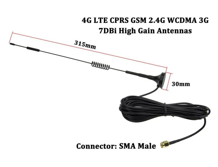 محول استقبال هوائي شبكة 7dBi SMA ذكر عالي الكسب 4G LTE CPRS GSM 2.4G WCDMA 3G، 7dBi SMA 4G