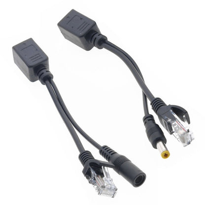 مجموعة كابلات حاقن وموزع POE 2 في 1 RJ45 مع مقبس تيار مستمر 2.1 × 5.5 مم أنثى وذكر، 2.1 × 5.5 مم أنثى