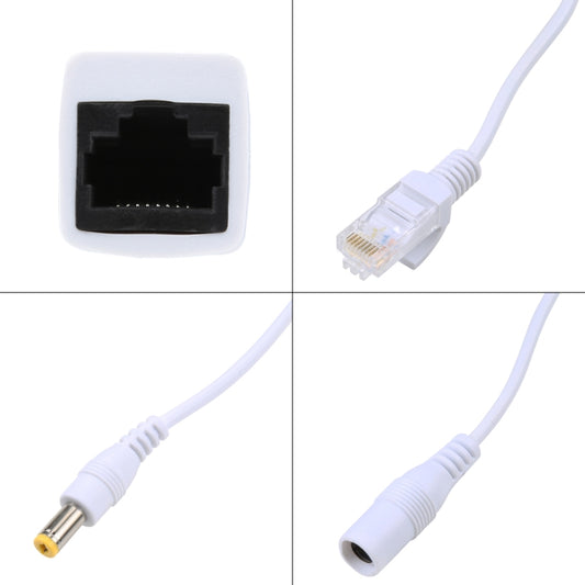 مجموعة كابلات حاقن وموزع POE 2 في 1 RJ45 مع مقبس تيار مستمر 2.1 × 5.5 مم أنثى وذكر، 2.1 × 5.5 مم أنثى