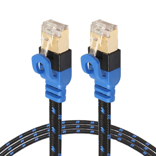 REXLIS CAT7-2 Gold-plated CAT7 Flat Ethernet 10 Gigabit Two-color Braided Network LAN Cable for Modem Router LAN Network, with Shielded RJ45 Connectors, Length: 1m, Length: 1m