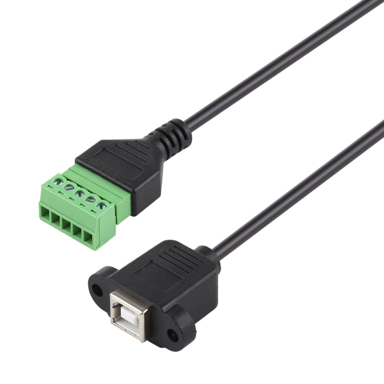 كابل محول توصيل USB من النوع B أنثى إلى أطراف توصيل 5 سنون قابلة للتوصيل بدون لحام، موصل USB بدون لحام، الطول: 30 سم، USB من النوع B أنثى