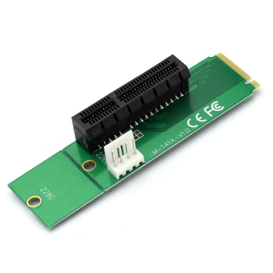 بطاقة محول PCI-E 4X أنثى إلى NGFF M.2 M مفتاح ذكر مع كابل طاقة