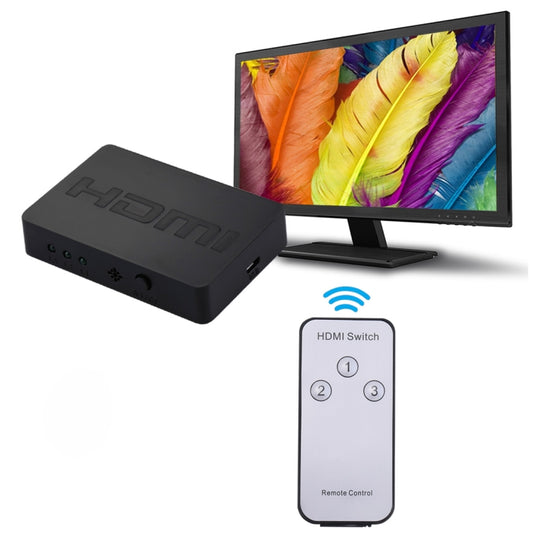1080P 3 × 1 منافذ (3 منافذ إدخال × 1 منفذ إخراج) مفتاح HDMI مع جهاز تحكم عن بعد، 3 مداخل إلى 1 مخرج