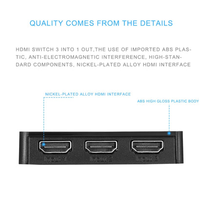 1080P 3 x 1 Ports (3 Ports Input x 1 Port Output) HDMI Switch with Remote Control, 3 Inputs to 1 output