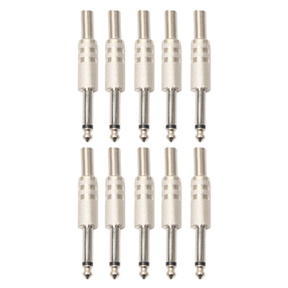 10 PCS 2 Pin 6.5mm Plug Zinc Alloy Welded Type Audio Connector 6.35 Audio Plug, 10 PCS