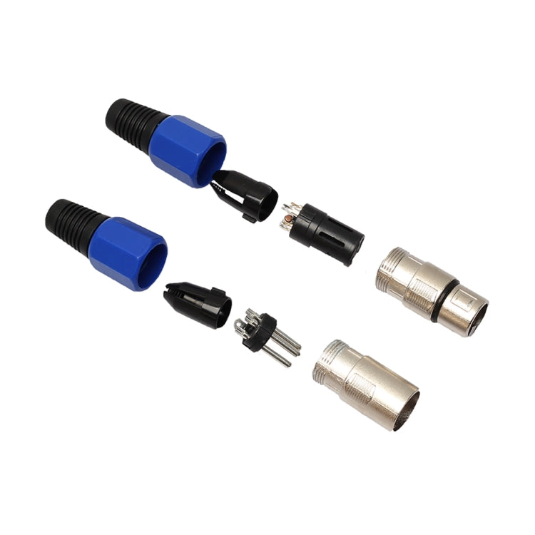 10 Pairs Metal Female Male XLR 3 Pin Jack Socket Plug Audio Connector, 10 Pairs