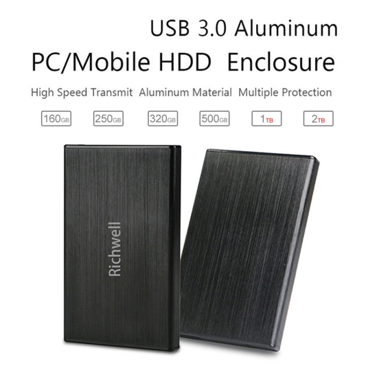 محرك أقراص صلبة محمول Richwell SATA R23-SATA-250GB 250GB 2.5 بوصة واجهة USB3.0، 250 جيجابايت