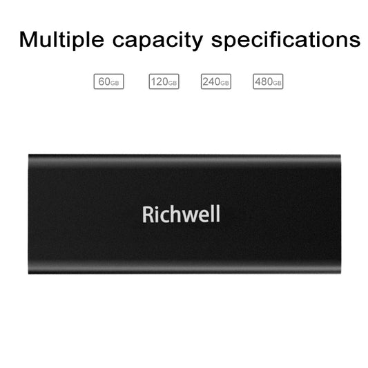 محرك أقراص صلبة محمول Richwell SSD R280-SSD-240GB سعة 240 جيجابايت لأجهزة الكمبيوتر المكتبية، سعة 240 جيجابايت