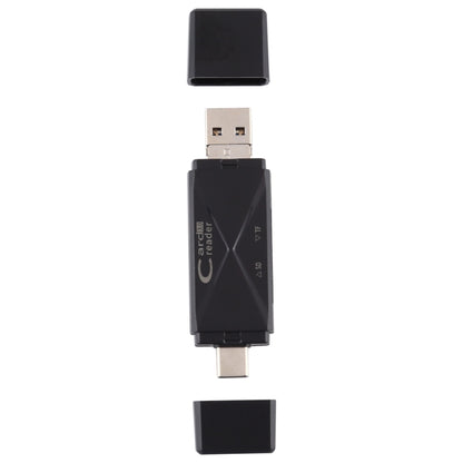 USB-C / Type-C + SD + TF + Micro USB to USB 3.0 Card Reader, USB3.0