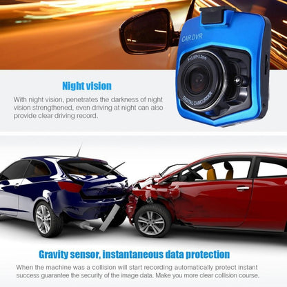 VGA 480P Car Camcorder DVR Driving Recorder Digital Video Camera Voice Recorder with 2.4 inch LCD Screen Display, Support 32GB Micro TF Card & Infrared Night Vision Function(Black + Blue), 2.4 inch LCD