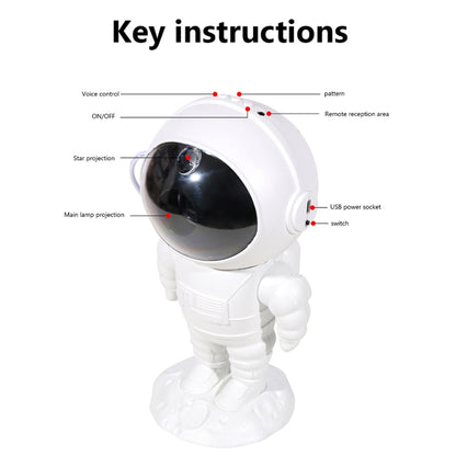 5W Astronaut Starry Sky Projection Lamp USB Night Light, 3