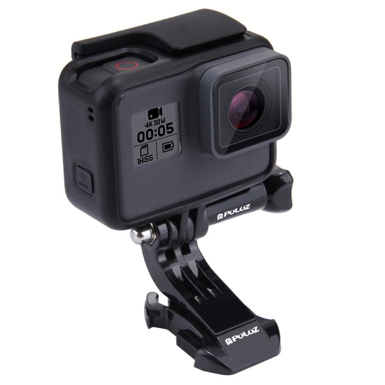 حامل مشبك J-Hook عمودي أسود من PULUZ لكاميرات PULUZ الرياضية المتحركة، حامل مشبك Jaws Flex لكاميرات GoPro وInsta360 وDJI وكاميرات الحركة الأخرى، حامل J-Hook