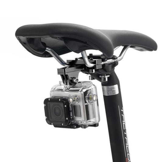 حامل مقعد الدراجة من سبائك الألومنيوم PULUZ لكاميرات GoPro Hero12 Black / Hero11 /10 /9 /8 /7 /6 /5، وInsta360 Ace / Ace Pro، وDJI Osmo Action 4 وغيرها من كاميرات الحركة، حامل مقعد