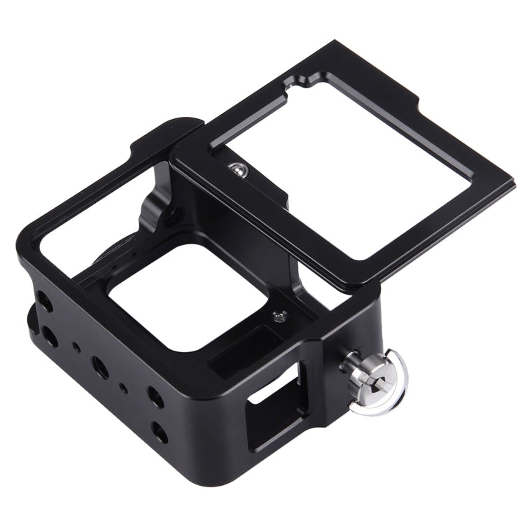 غلاف حماية من سبائك الألومنيوم CNC من PULUZ مع إطار تأمين وعدسة UV مقاس 52 مم لكاميرا GoPro HERO (2018) /7 أسود /6 /5، إطار سحب لكاميرا HERO6 /5، إطار سحب لكاميرا HERO6 /5، إطار سحب لكاميرا HERO5