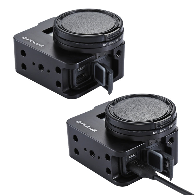 غلاف حماية من سبائك الألومنيوم CNC من PULUZ مع إطار تأمين وعدسة UV مقاس 52 مم لكاميرا GoPro HERO (2018) /7 أسود /6 /5، إطار سحب لكاميرا HERO6 /5، إطار سحب لكاميرا HERO6 /5، إطار سحب لكاميرا HERO5