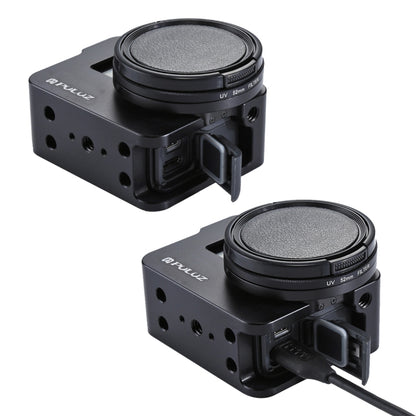 غلاف حماية من سبائك الألومنيوم CNC من PULUZ مع إطار تأمين وعدسة UV مقاس 52 مم لكاميرا GoPro HERO (2018) /7 أسود /6 /5، إطار سحب لكاميرا HERO6 /5، إطار سحب لكاميرا HERO6 /5، إطار سحب لكاميرا HERO5