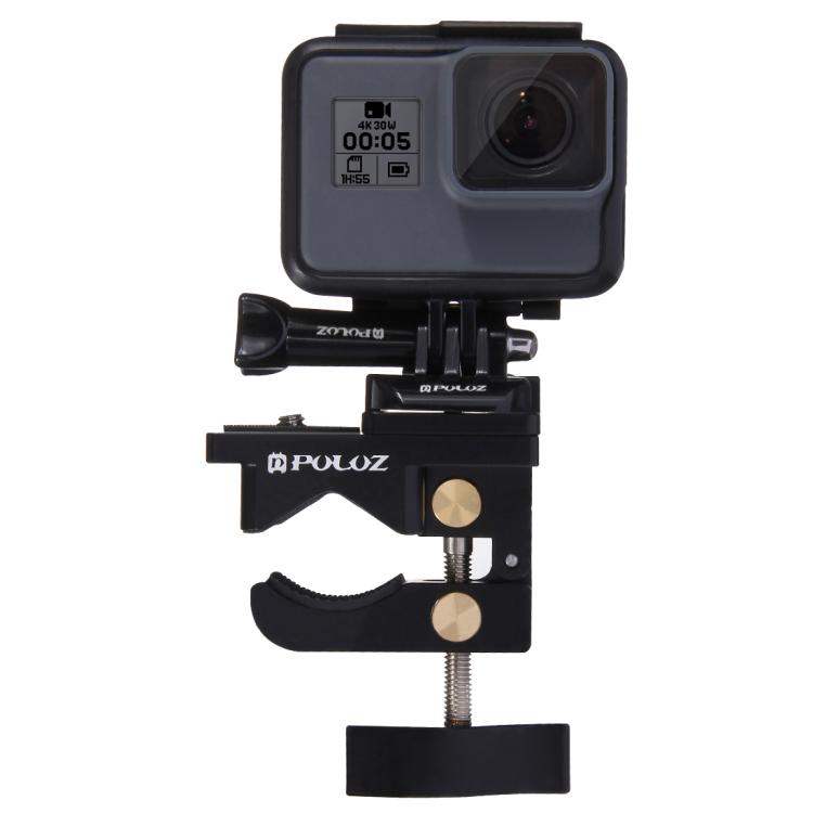 مشبك تثبيت PULUZ من سبائك الألومنيوم العالمي لكاميرات GoPro وInsta360 وDJI وغيرها من كاميرات الحركة، مشبك تثبيت