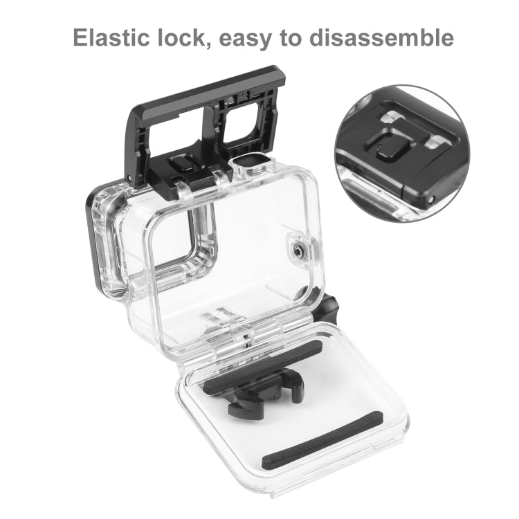 جراب PULUZ لكاميرا GoPro HERO(2018) / HERO7 Black /6 /5 60m مقاوم للماء تحت الماء وغطاء حماية للغوص مع مشبك تثبيت أساسي وبرغي، لكاميرا HERO5