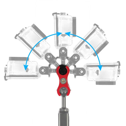 PULUZ Dual Ball Clamp Open Hole Diving Camera Bracket CNC Aluminum Spring Flashlight Clamp for Diving Underwater Photography System