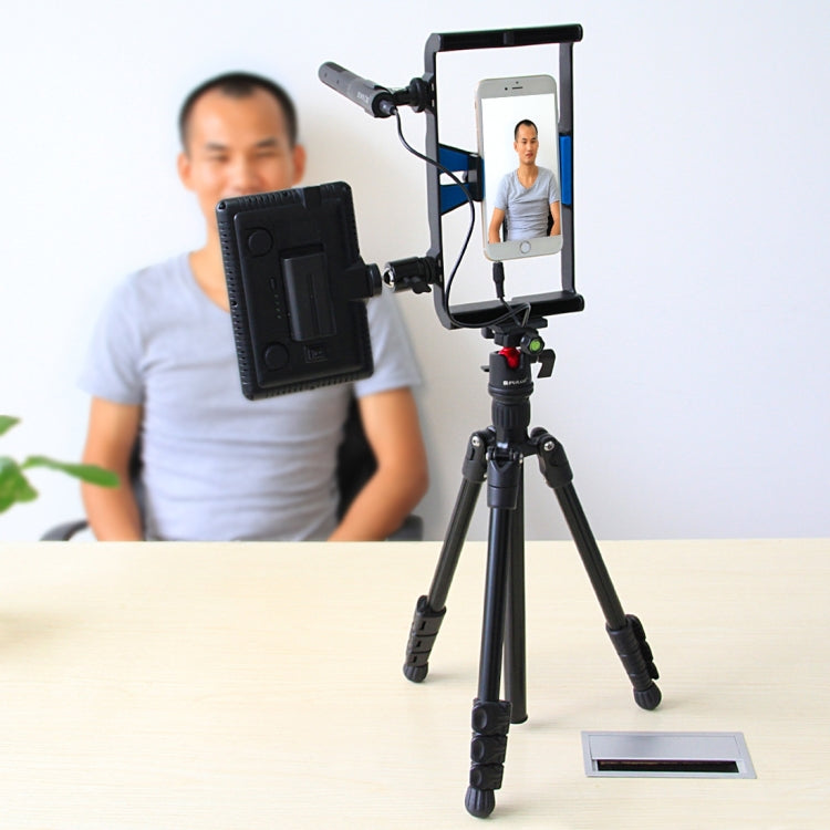 PULUZ 4-Section Folding Legs Metal  Tripod Mount with 360 Degree Ball Head for DSLR & Digital Camera, Adjustable Height: 42-130cm
