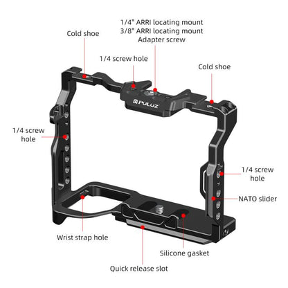 PULUZ Metal Camera Cage Stabilizer Rig for Sony A7 IV / ILCE-7M4 / A7M4 / A7M3 / A7R3  / A7R III / A7R5