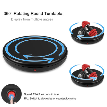 PULUZ 45cm Remote Control Adjusting Speed Rotating Turntable Display Stand, Black, Load 100kg