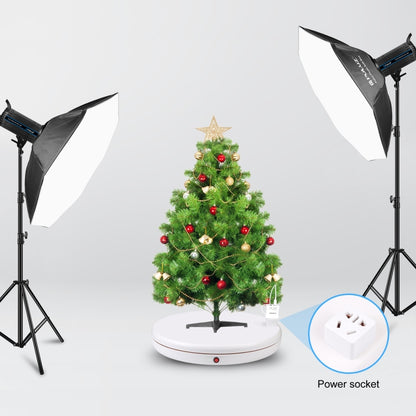 PULUZ 45cm Remote Control Adjusting Speed Rotating Turntable Display Stand with Power Socket, White, Load 100kg