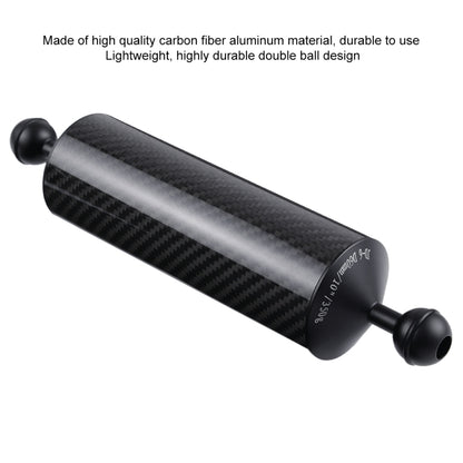 PULUZ 10.82 inch 27.5cm Length 60mm Diameter Dual Balls Carbon Fiber Floating Arm, Ball Diameter: 25mm, Buoyancy: 350g