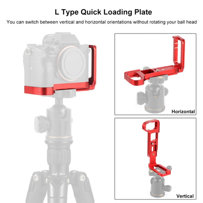 PULUZ 1/4 inch Vertical Shoot Quick Release L Plate Bracket Base Holder for Sony A9 (ILCE-9) / A7 III/ A7R III
