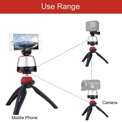 PULUZ Electronic 360 Degree Rotation Panoramic Head + Tripod Mount + GoPro Clamp + Phone Clamp with Remote Controller for Smartphones, GoPro, DSLR Cameras