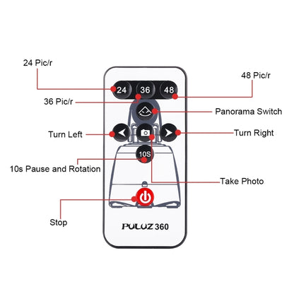 PULUZ Electronic 360 Degree Rotation Panoramic Head + Tripod Mount + GoPro Clamp + Phone Clamp with Remote Controller for Smartphones, GoPro, DSLR Cameras