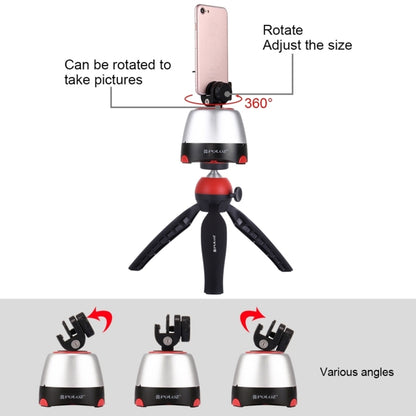 PULUZ Electronic 360 Degree Rotation Panoramic Head + Tripod Mount + GoPro Clamp + Phone Clamp with Remote Controller for Smartphones, GoPro, DSLR Cameras