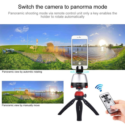 PULUZ Electronic 360 Degree Rotation Panoramic Head + Tripod Mount + GoPro Clamp + Phone Clamp with Remote Controller for Smartphones, GoPro, DSLR Cameras