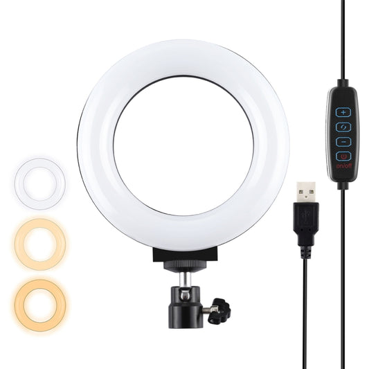 حلقة إضاءة LED قابلة للتعتيم بمنفذ USB مقاس 4.7 بوصة و12 سم من بولوز مزودة بـ 3 أوضاع تصوير سيلفي وفيديو وتصوير فوتوغرافي مع حامل ثلاثي القوائم ورأس كروي، مقاس 4.7 بوصة مع رأس كروي